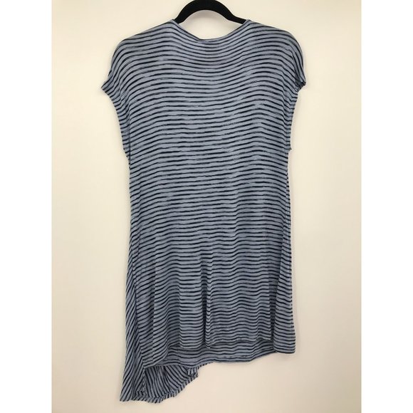 Chico's Asymmetric Striped Faux Wrap Top Blue Size 2 (12) - Picture 5 of 5